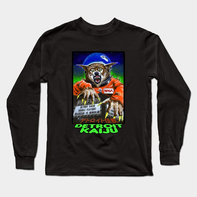 Munokam B-Movie Double Feature at The Redford Theater! - Pete Coe's Detroit Kaiju Series Long Sleeve T-Shirt by DetroitKaiju